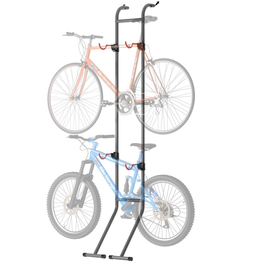 Suchtale 2 Bike Rack, Bicycle Rack, Bike Storage Rack for Garage, Gravity Bike Stand, Indoor Bike Organizer, Floor Vertical Bicycle Holder, Adjustable Wall Mount Cycle Hanger for Road Mountain Bikes