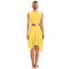 easyforever Women's Sleeveless Color Block Dance Dress Liturgical Praise Lyrical Dancewear Worship Robe Dress Yellow_B XX-Large view 2