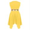 easyforever Women's Sleeveless Color Block Dance Dress Liturgical Praise Lyrical Dancewear Worship Robe Dress Yellow_B XX-Large view 4