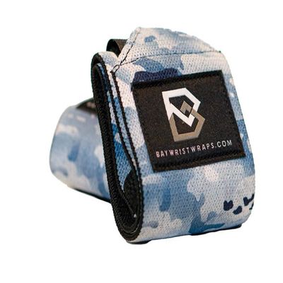 Bay Wrist Wraps Weightlifting Workout Wrist Brace - Adjustable, One Size Fits All - Comfort Wrist Wraps for Weightlifting with Thumb Loop, Lifting Wrist Straps in Arctic Camo - 18-inch Wrist Wrap