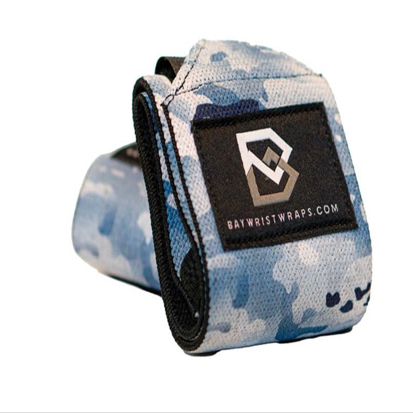 Bay Wrist Wraps Weightlifting Workout Wrist Brace - Adjustable, One Size Fits All - Comfort Wrist Wraps for Weightlifting with Thumb Loop, Lifting Wrist Straps in Arctic Camo - 18-inch Wrist Wrap