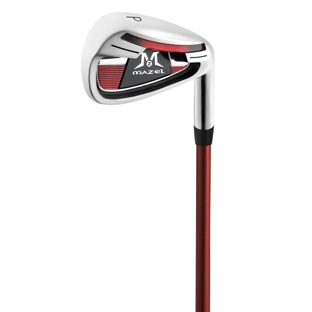 MAZEL Golf Individual Iron 1,2,3,4,5,6,7,8,9, Golf Iron with Steel Shafts for Right Handed Golfers (Graphite,Black Red, PW, Regular, Right)