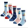CHUNG Little Big Boys Cotton Socks Toddler Ankle Crew Fashion Casual Cartoon Fun Dino for School Kids,5 Pack,Truck,1-3Y view 1