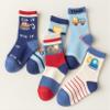 CHUNG Little Big Boys Cotton Socks Toddler Ankle Crew Fashion Casual Cartoon Fun Dino for School Kids,5 Pack,Truck,1-3Y view 4