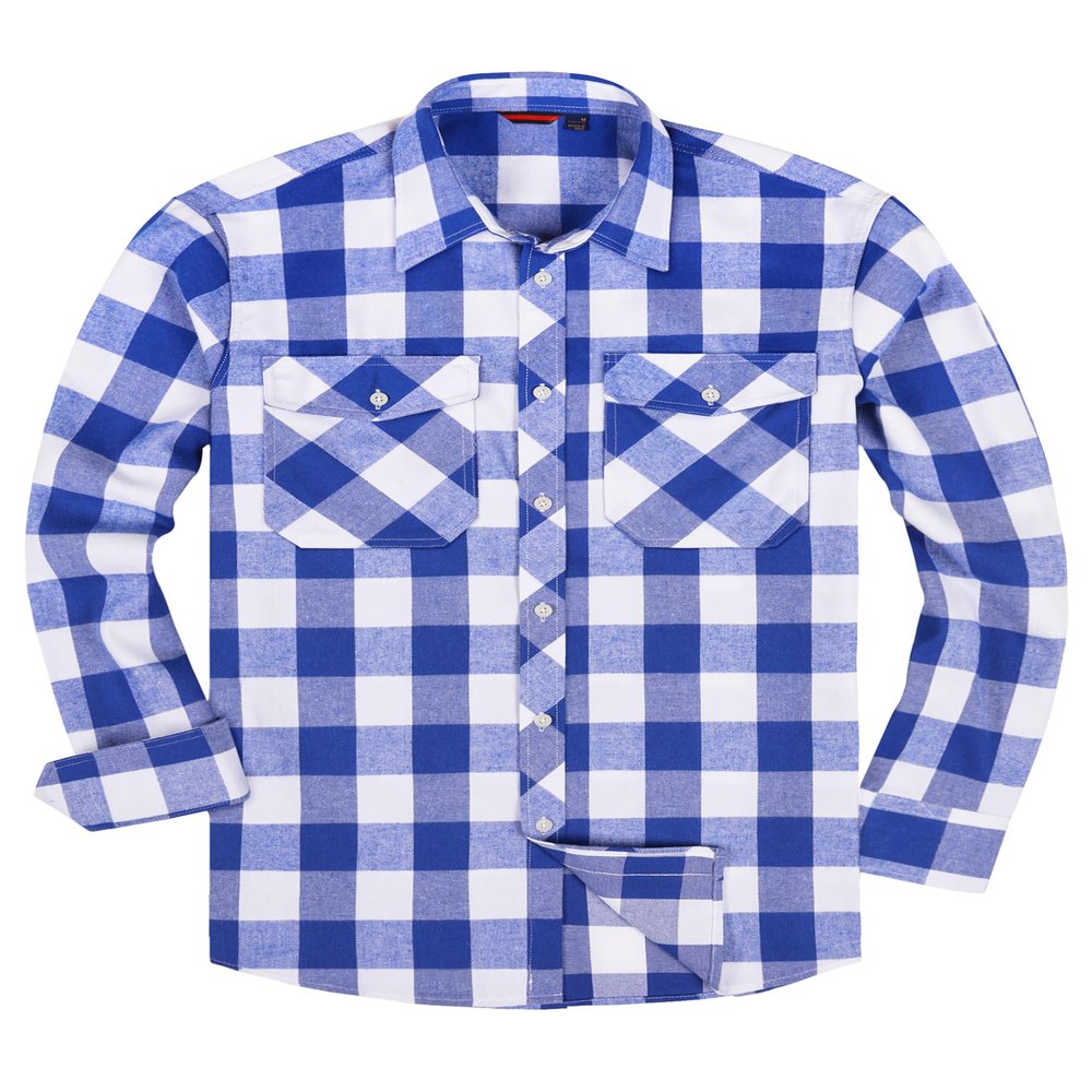 Alimens & Gentle Men's Button Down Regular Fit Long Sleeve Plaid Flannel Casual Shirts