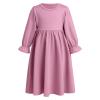 Abayas for Baby Girls Abaya Dubai Turkey Kaftan Prayer Maxi Dress and Full Cover Pom-Poms Hijab Toddler Muslim Long Sleeve Arabian Robe Ramadan Modest Islamic Clothes Clothing Purple Pink 6-12 months view 3