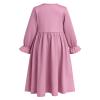 Abayas for Baby Girls Abaya Dubai Turkey Kaftan Prayer Maxi Dress and Full Cover Pom-Poms Hijab Toddler Muslim Long Sleeve Arabian Robe Ramadan Modest Islamic Clothes Clothing Purple Pink 6-12 months view 4
