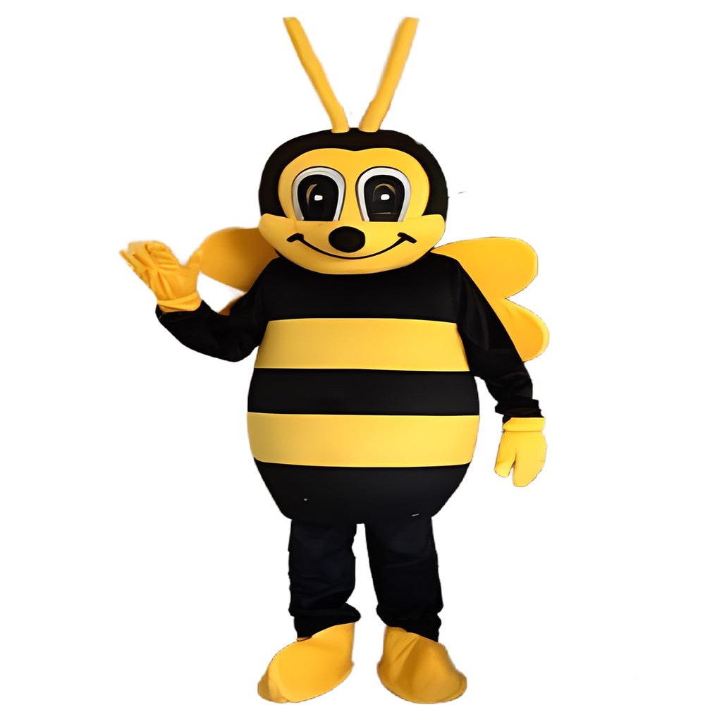 Huiyankej Bee Mascot Costume Bee Costume for Adults Halloween Fancy Dress Plus Size Suit (Small)