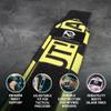 Bay Wrist Wraps Weightlifting Workout Wrist Brace - Adjustable, One Size Fits All - Comfort Wrist Wraps for Weightlifting with Thumb Loop, Lifting Wrist Straps in Caution - 18-inch Wrist Wrap view 3