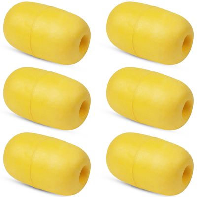 SILANON Rope Floats Marine Buoy Floats,4/6pcs Crab Trap Floats Buoy Fishing Marker Buoys Oval Water Floats Ski Rope Floats for Boats Pool Kayak Crabbing Trail Dock,Yellow