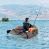 Inflatable Fishing Outdoor Boat(Load 286 lbs,53.5 * 41.3 * 21in) with Oar and Fin,Adjustable Backrest for Fishing, Rafting, Exploring and Lake US Stock-Grey view 1