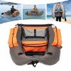 Inflatable Fishing Outdoor Boat(Load 286 lbs,53.5 * 41.3 * 21in) with Oar and Fin,Adjustable Backrest for Fishing, Rafting, Exploring and Lake US Stock-Grey view 2