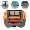 Inflatable Fishing Outdoor Boat(Load 286 lbs,53.5 * 41.3 * 21in) with Oar and Fin,Adjustable Backrest for Fishing, Rafting, Exploring and Lake US Stock-Grey view 4