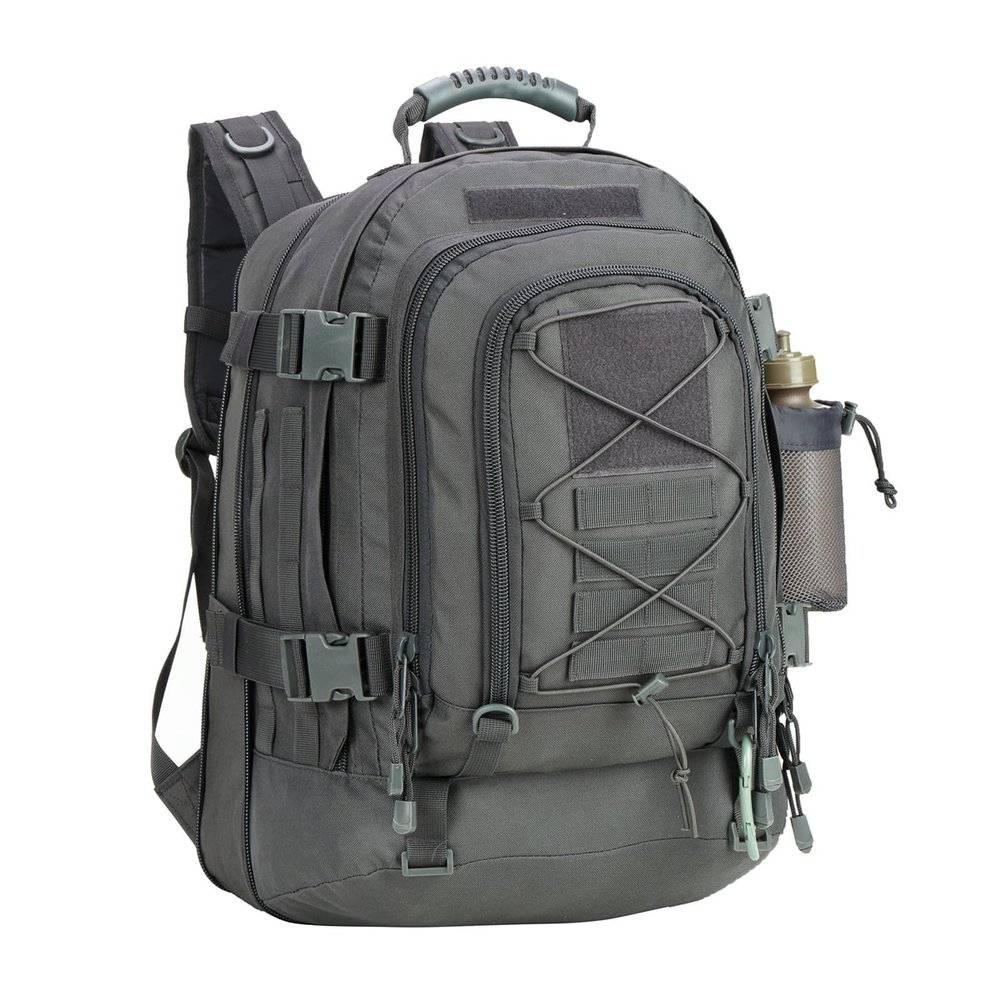PAIWPHLI Large Military Bug Out Bag 3 Day Pack Expandable Backpack Army Daypack for Outdoor Hiking Hunting (Grey)