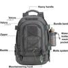 PAIWPHLI Large Military Bug Out Bag 3 Day Pack Expandable Backpack Army Daypack for Outdoor Hiking Hunting (Grey) view 3