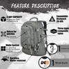 PAIWPHLI Large Military Bug Out Bag 3 Day Pack Expandable Backpack Army Daypack for Outdoor Hiking Hunting (Grey) view 4
