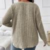 Plus Size Tops for Women Casual Long Sleeve V-Neck Shirts Slim Fit Ribbed Knit Pullover Ladies Dressy Blouse Tunic Tops view 3