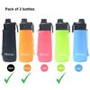 BEQU 750ml/25 Fl Oz Foldable Silicone Water Bottle, Reusable, BPA Free, Dishwasher-Safe, Sports bottle for Travel Gym Camping Hiking, Portable, Leak Proof (3PK MC2) view 2