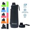 BEQU 750ml/25 Fl Oz Foldable Silicone Water Bottle, Reusable, BPA Free, Dishwasher-Safe, Sports bottle for Travel Gym Camping Hiking, Portable, Leak Proof (3PK MC2) view 3