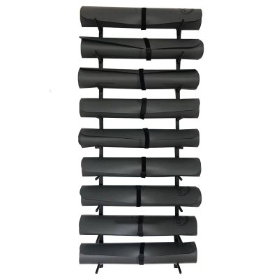 IxapA Foam Roller& Yoga Mat Holder Organizer- Wall Mounted, Metal Large Yoga Mat Display Stand, Multifunctional Sports Accessaries Storage Rack (Color : Gold, Size : 6 Tier) (Black 9 Tier)