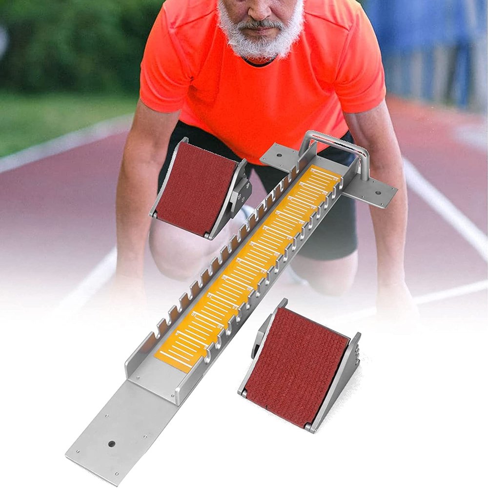 BaNbe Starting Block Athletics Track, Field Competition Runway Starting Device with Adjustable Foot Pedal, Rubber Pedal, Size: 70/15/5CM * 27.56/5.91/1.97in for School Competition, 20240108