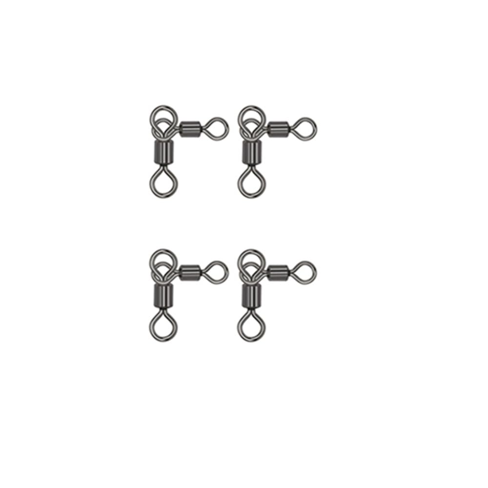BE-TOOL 50 Pcs Copper Metal Fishing with 3-Way Swivel Fishing Tackle for Catfish Rig Trolling Line Swivels Saltwater Freshwater (2 * 3)