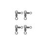 BE-TOOL 50 Pcs Copper Metal Fishing with 3-Way Swivel Fishing Tackle for Catfish Rig Trolling Line Swivels Saltwater Freshwater (2 * 3) view 1