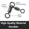 BE-TOOL 50 Pcs Copper Metal Fishing with 3-Way Swivel Fishing Tackle for Catfish Rig Trolling Line Swivels Saltwater Freshwater (2 * 3) view 3