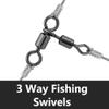 BE-TOOL 50 Pcs Copper Metal Fishing with 3-Way Swivel Fishing Tackle for Catfish Rig Trolling Line Swivels Saltwater Freshwater (2 * 3) view 4
