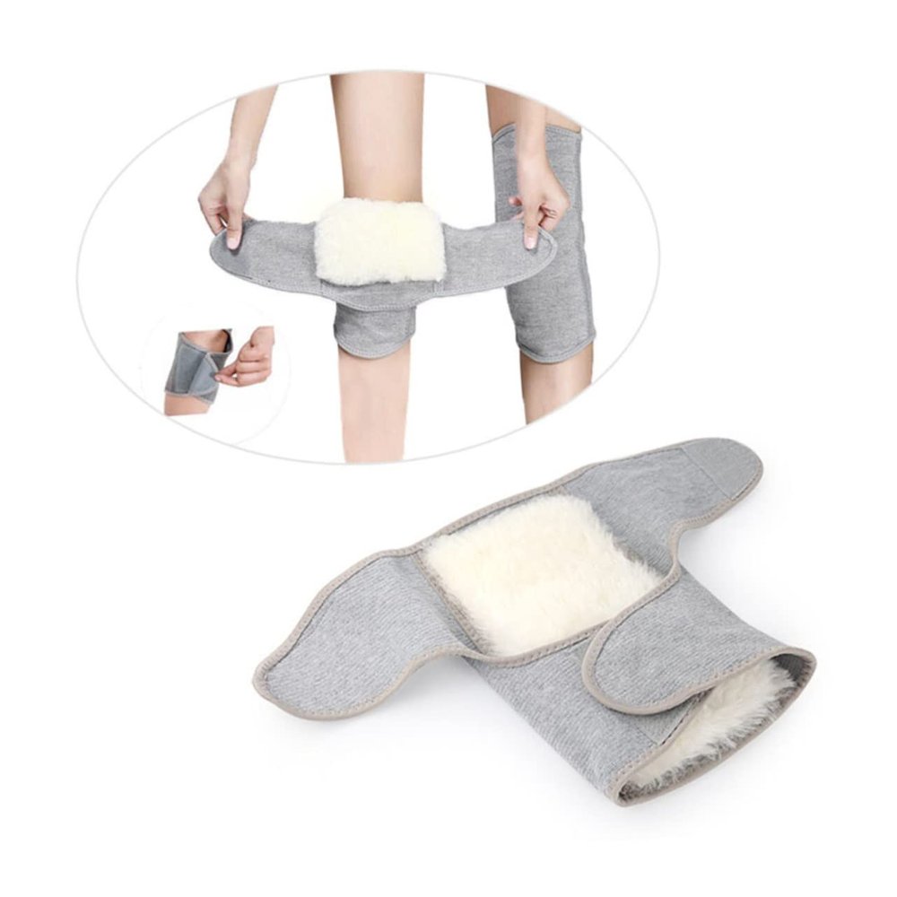 Mobestech 2pcs Elastic Knee Support Sleeves Thicken Wool Warm Kneepads for Sports Cycling Hiking and Fitness Xl Gray Protective Gear for Joint Stability and Comfort