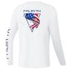 Palmyth Boys Fishing Shirt Youth Long Sleeve T-Shirt UPF 50+ Sun Protection (White/Largemouth Bass, M) view 1