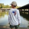 Palmyth Boys Fishing Shirt Youth Long Sleeve T-Shirt UPF 50+ Sun Protection (White/Largemouth Bass, M) view 2
