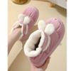 Bestgift Cotton slippers female fall and winter down warm thick bottom cotton shoes outside Purple 7.5 view 2