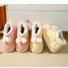 Bestgift Cotton slippers female fall and winter down warm thick bottom cotton shoes outside Purple 7.5 view 3