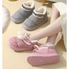 Bestgift Cotton slippers female fall and winter down warm thick bottom cotton shoes outside Purple 7.5 view 4
