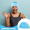 GANAZONO Flexible Pu Swim Cap for Hair Reusable Bathing Hat for Women Men Comfortable Fit Stylish Design for Swimming and Pool Use view 2