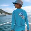 Palmyth Boys Fishing Shirt Youth Long Sleeve T-Shirt UPF 50+ Sun Protection (Blue Sky/Swordfish, XL) view 2