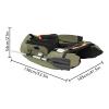 286lbs Inflatable Fishing Boat Lasting Belly Boat,Inflatable Float Tube with Oar|Fish Ruler|Pump|Storage Pockets|Repair Tools|Adjustable Straps|Fin for Fishing Rafting,53.5 * 41.3 * 21in (Green) view 2