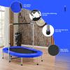 GYMAX Rebounder Trampoline for Adults, 60 Foldable Mini Kids Trampoline Indoor with 5-Level Height Adjustable Handle & Non-Slip Pads, Easy Assembly for Fitness Workout, Max Load 330lbs (Blue) view 3