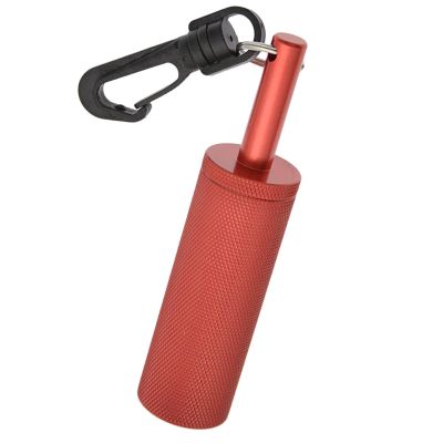 1 Aluminum Alloy Underwater Rattle Device, Diving Underwater Communication Rod with Attachment Fastener, Diving Noise Device for Emergency Notification, Red