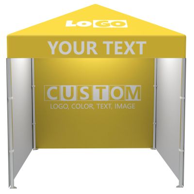 LANTENTSUN 10x10FT/3x3M Custom Pop Up Canopy Tent, Outdoor Canopy with Removable Sidewalls and Wheeled Bag, Instant Portable Shelter, for Parties Commercial Trade Show Display