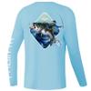 Palmyth Boys Fishing Shirt Youth Long Sleeve T-Shirt UPF 50+ Sun Protection (Ice Blue/Cowboy Master, M) view 1
