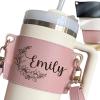 Custom Water Bottle Holder with Strap for 40/30oz Personalized Adjustable Carrying Strap with Name for Hiking Travelling Camping view 1
