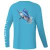 Palmyth Boys Fishing Shirt Youth Long Sleeve T-Shirt UPF 50+ Sun Protection (Blue Sky/Swordfish, S) view 1