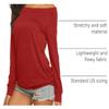 Red Tops for Women Off Shoulder Long Sleeve Spring Shirts Plus Size 2XL view 4