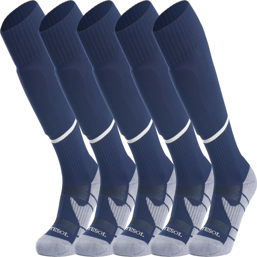 APTESOL Women Cushioned Knee High Soccer Socks for Kids Youth Team Sports