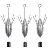 Sputnik Sinkers Surf Fishing Weight, 3pcs Saltwater Fishing Sinkers and Weights with Long Tail 3oz-7oz Pyramid Spider Sinker for Catfish Beach Ocean Sand, 5oz view 1