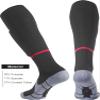 APTESOL Youth Soccer Socks Boys Girls Women Knee High Team Sport Cushion Sock Kids Long Tube Cotton Athletic Compression Socks (5-Pair Black-B,Small) view 3