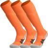 APTESOL Youth Soccer Socks Knee High Team Sport Cushion Sock Women Men Long Tube Cotton Athletic Compression Socks (3-Pair Orange-A,Large) view 1