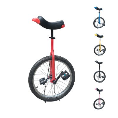 TCUDCKI Unicycle for Adults Adjustable Seat with Unicycle Stand for Fun Fitness Exercises Balance Training Circus Performances (RED, 12")